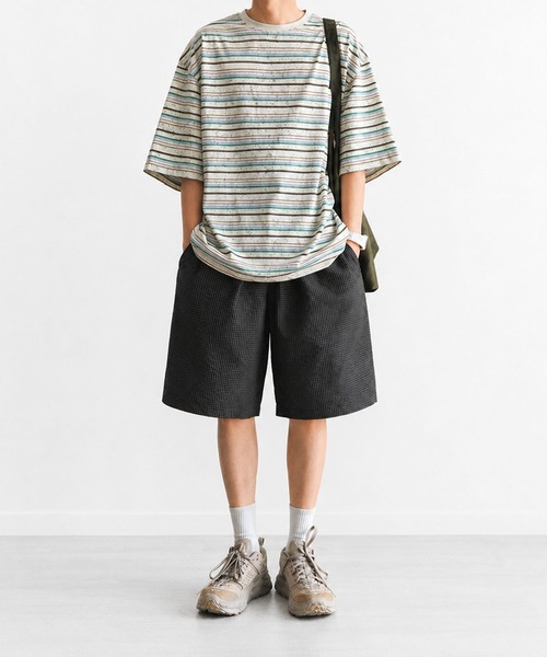CALIFORNIA OUTFITTERS(カリフォルニア アウトフィッターズ)の「6C55 ボーダーワイド ドロスト Tシャツ(Tシャツ/カットソー・メンズ・グレー/ホワイト/ブラック/アイボリー・FREE)」の1枚目の写真