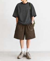 6C55 　ボーダーワイド ドロスト Tシャツ