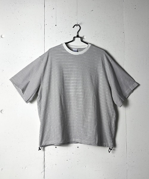 CALIFORNIA OUTFITTERS(カリフォルニア アウトフィッターズ)の「6C55 ボーダーワイド ドロスト Tシャツ(Tシャツ/カットソー・メンズ・グレー/ホワイト/ブラック/アイボリー・FREE)」の5枚目の写真