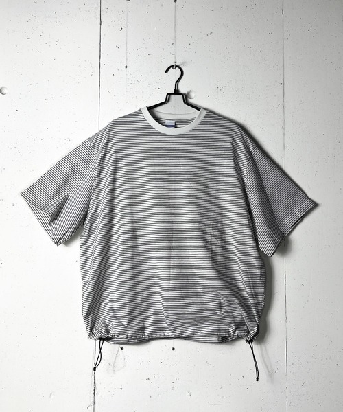 CALIFORNIA OUTFITTERS(カリフォルニア アウトフィッターズ)の「6C55 ボーダーワイド ドロスト Tシャツ(Tシャツ/カットソー・メンズ・グレー/ホワイト/ブラック/アイボリー・FREE)」の6枚目の写真
