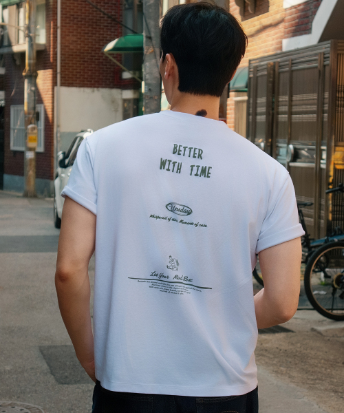 MINDBRIDGE（マインドブリッジ）の「[UNS]エアクール_グラフィックセミオーバーフィット半袖Tシャツ - 2カラー（Tシャツ/カットソー・メンズ・ホワイト/ブラウン・100/105/110/95）」の7枚目の写真