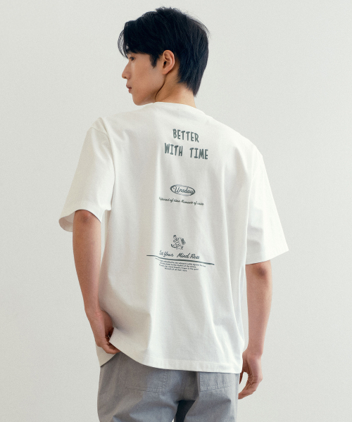 MINDBRIDGE（マインドブリッジ）の「[UNS]エアクール_グラフィックセミオーバーフィット半袖Tシャツ - 2カラー（Tシャツ/カットソー・メンズ・ホワイト/ブラウン・100/105/110/95）」の12枚目の写真