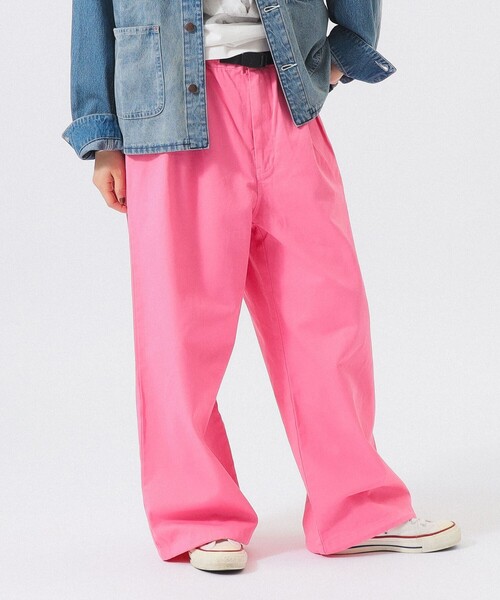 BEAMS BOY(ビームスボーイ)の「【別注】Gramicci / 2プリーツ ワイドパンツ(スウェットパンツ・レディース・ネイビー/パープル/ライトイエロー/ピンク・ONE SIZE)」の9枚目の写真
