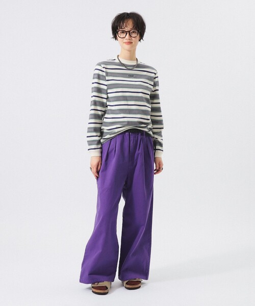 BEAMS BOY(ビームスボーイ)の「【別注】Gramicci / 2プリーツ ワイドパンツ(スウェットパンツ・レディース・ネイビー/パープル/ライトイエロー/ピンク・ONE SIZE)」の16枚目の写真