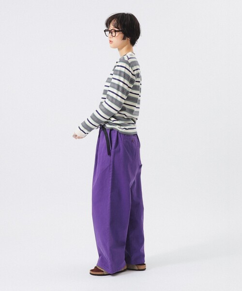 BEAMS BOY(ビームスボーイ)の「【別注】Gramicci / 2プリーツ ワイドパンツ(スウェットパンツ・レディース・ネイビー/パープル/ライトイエロー/ピンク・ONE SIZE)」の17枚目の写真