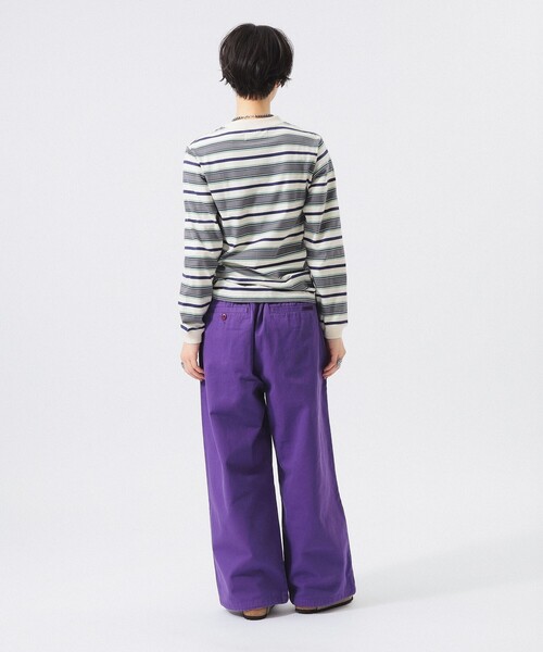 BEAMS BOY(ビームスボーイ)の「【別注】Gramicci / 2プリーツ ワイドパンツ(スウェットパンツ・レディース・ネイビー/パープル/ライトイエロー/ピンク・ONE SIZE)」の18枚目の写真
