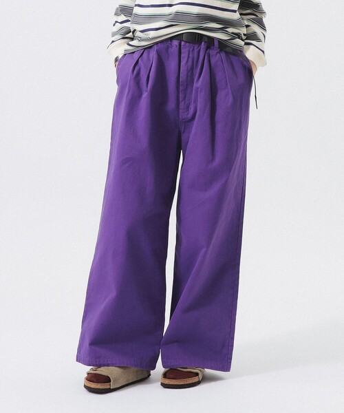 BEAMS BOY(ビームスボーイ)の「【別注】Gramicci / 2プリーツ ワイドパンツ(スウェットパンツ・レディース・ネイビー/パープル/ライトイエロー/ピンク・ONE SIZE)」の19枚目の写真