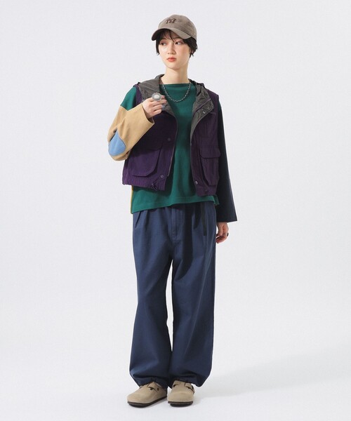 BEAMS BOY(ビームスボーイ)の「【別注】Gramicci / 2プリーツ ワイドパンツ(スウェットパンツ・レディース・ネイビー/パープル/ライトイエロー/ピンク・ONE SIZE)」の21枚目の写真
