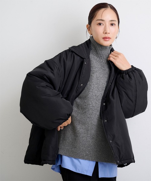 UR'S(ユアーズ)の「【スフレタッチ】ウールブレンドハイネックニットプルオーバー(ニット/セーター・レディース・チャコール/ブラウン/ブラック/グレイッシュベージュ/ピンク・L/M/S)」の3枚目の写真