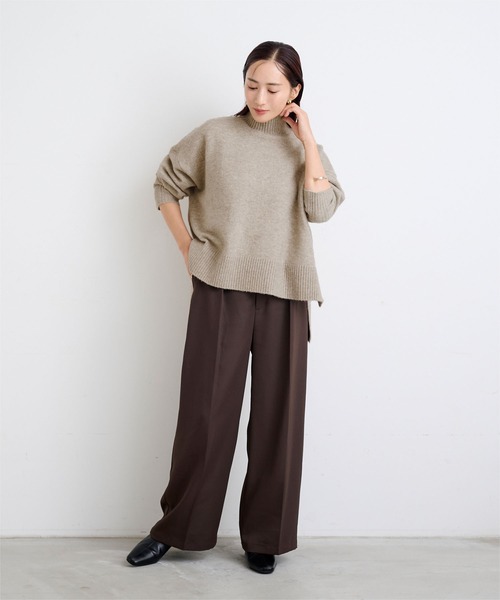 UR'S(ユアーズ)の「【スフレタッチ】ウールブレンドハイネックニットプルオーバー(ニット/セーター・レディース・チャコール/ブラウン/ブラック/グレイッシュベージュ/ピンク・L/M/S)」の19枚目の写真