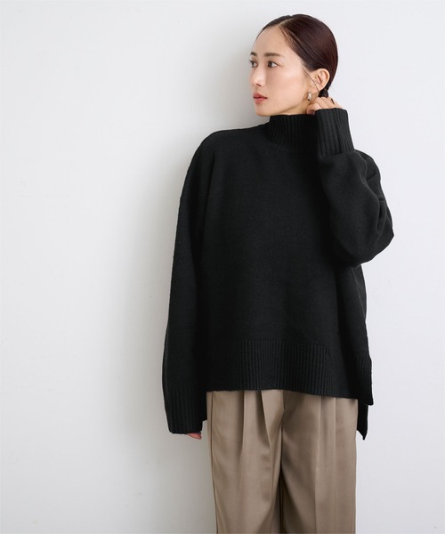 UR'S(ユアーズ)の「【スフレタッチ】ウールブレンドハイネックニットプルオーバー(ニット/セーター・レディース・チャコール/ブラウン/ブラック/グレイッシュベージュ/ピンク・L/M/S)」の8枚目の写真