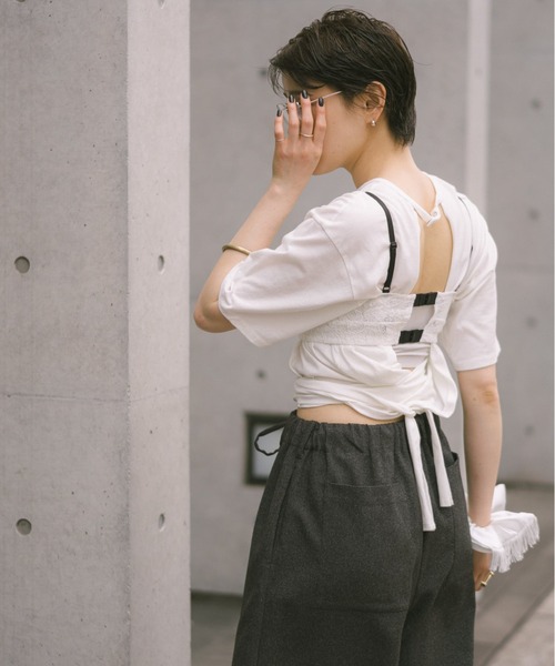 oll(オール)の「open Phoibe T(Tシャツ/カットソー・レディース・ホワイト/ブラック・FREE)」の7枚目の写真