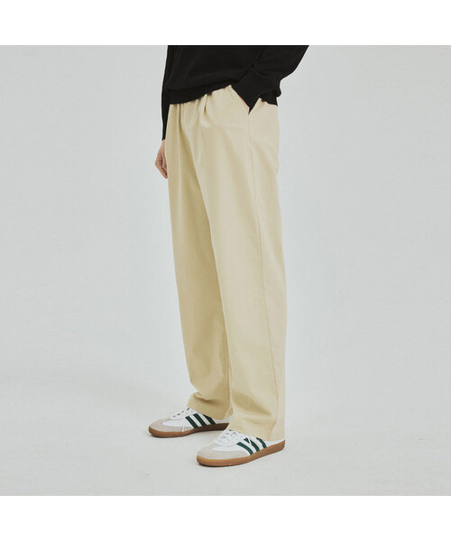 WEDNESDAY OASIS(ウェンズデーオアシス)の「イージーリネンセミワイドバンディングパンツ(7色)(その他パンツ・メンズ・Beige/ブラック/チャコール/Cream/カーキ/ネイビー/ホワイト・MEDIUM/LARGE/X-LARGE)」の4枚目の写真