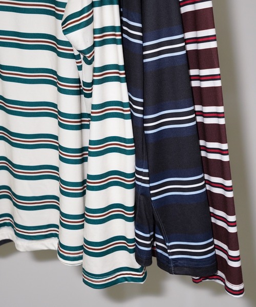chuclla(チュクラ)の「マルチボーダー ポロトップス chw26a053(Tシャツ/カットソー・レディース・ネイビー/グリーン/ブラウン・FREE)」の11枚目の写真