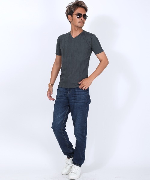 LUXSTYLE(ラグスタイル)の「半袖VネックTシャツ(Tシャツ/カットソー・メンズ・ブラック/チャコール/ホワイト・S/XL/L/M)」の9枚目の写真