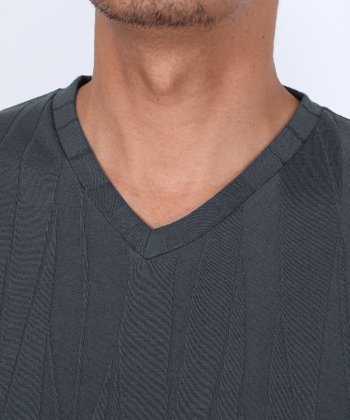 LUXSTYLE(ラグスタイル)の「半袖VネックTシャツ(Tシャツ/カットソー・メンズ・ブラック/チャコール/ホワイト・S/XL/L/M)」の12枚目の写真