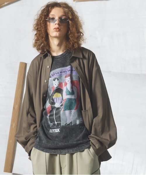 MAISON SPECIAL（メゾンスペシャル）の「《UNISEX》Raglan Yoke Switching Prime-Over Long Sleeve Shirt/ラグランヨーク切替プライムオーバーロングスリーブシャツ【MAISON SPECIAL/メゾンスペシャル】（シャツ/ブラウス・メンズ・ブラック/グレイッシュベージュ/その他1/オフホワイト/カーキ/チャコールグレー・1/0/2）」の6枚目の写真