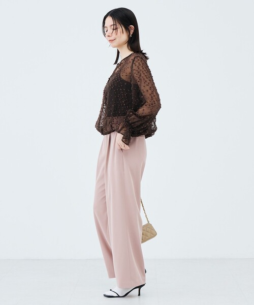 NOLLEY’S(ノーリーズ)の「ウォッシャブル【KIRYU】シアードット羽織ブラウス(シャツ/ブラウス・レディース・ブラック/ブラウン・38)」の5枚目の写真