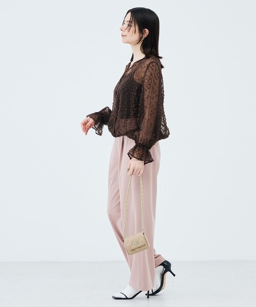 NOLLEY’S(ノーリーズ)の「ウォッシャブル【KIRYU】シアードット羽織ブラウス(シャツ/ブラウス・レディース・ブラック/ブラウン・38)」の6枚目の写真