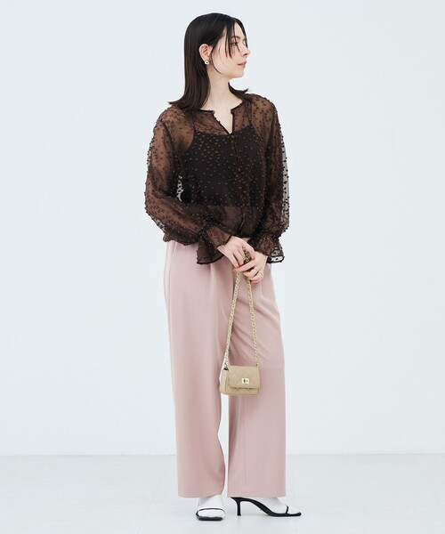 NOLLEY’S(ノーリーズ)の「ウォッシャブル【KIRYU】シアードット羽織ブラウス(シャツ/ブラウス・レディース・ブラック/ブラウン・38)」の9枚目の写真