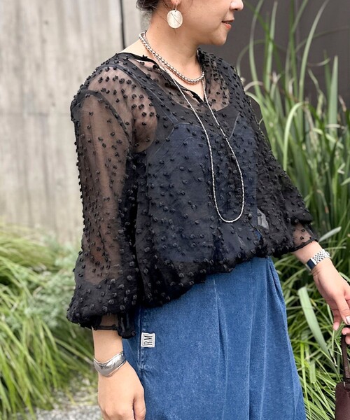 NOLLEY’S(ノーリーズ)の「ウォッシャブル【KIRYU】シアードット羽織ブラウス(シャツ/ブラウス・レディース・ブラック/ブラウン・38)」の18枚目の写真