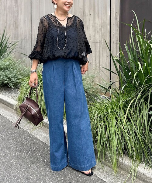 NOLLEY’S(ノーリーズ)の「ウォッシャブル【KIRYU】シアードット羽織ブラウス(シャツ/ブラウス・レディース・ブラック/ブラウン・38)」の19枚目の写真