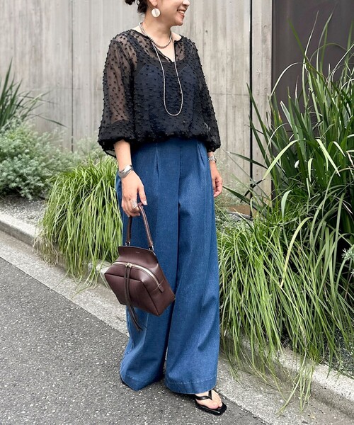 NOLLEY’S(ノーリーズ)の「ウォッシャブル【KIRYU】シアードット羽織ブラウス(シャツ/ブラウス・レディース・ブラック/ブラウン・38)」の20枚目の写真