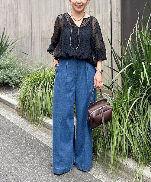 NOLLEY’S(ノーリーズ)の「ウォッシャブル【KIRYU】シアードット羽織ブラウス(シャツ/ブラウス・レディース・ブラック/ブラウン・38)」の21枚目の写真