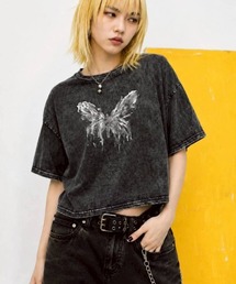 ヴィンテージバタフライプリントTシャツ