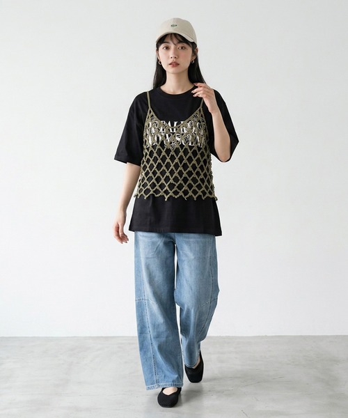 CRB(シーアールビー)の「クロシェキャミソール(ニット/セーター・レディース・カーキ/アイボリー/ブラック・F)」の19枚目の写真