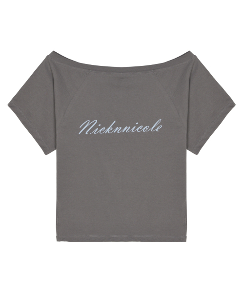 NICK&NICOLE(ニックアンドニコール)の「RAGLAN LETTERING TOP_CHARCOAL(Tシャツ/カットソー・レディース・その他・FREE)」の4枚目の写真