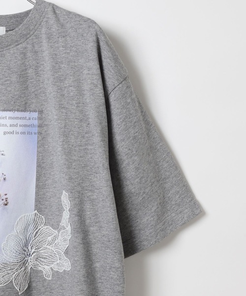 studio CLIP（スタディオクリップ）の「レースフラワーフォトTシャツ（Tシャツ/カットソー・レディース・ホワイト/杢グレー/スモーク・FREE）」の17枚目の写真
