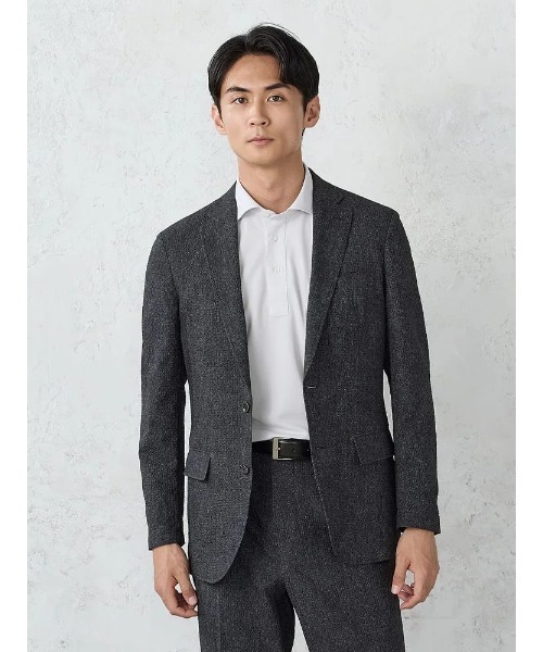 Perfect Suit FActory（パーフェクトスーツファクトリー）の「【EDWINコラボ】シアサッカー 【サラッと涼しい/軽量/シワになりにくい/ウォッシャブル】　デニムジャケット（テーラードジャケット・メンズ・ブラック/ネイビー・LL/M/L）」の6枚目の写真