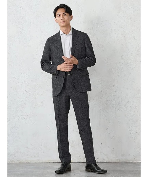 Perfect Suit FActory（パーフェクトスーツファクトリー）の「【EDWINコラボ】シアサッカー 【サラッと涼しい/軽量/シワになりにくい/ウォッシャブル】　デニムジャケット（テーラードジャケット・メンズ・ブラック/ネイビー・LL/M/L）」の8枚目の写真