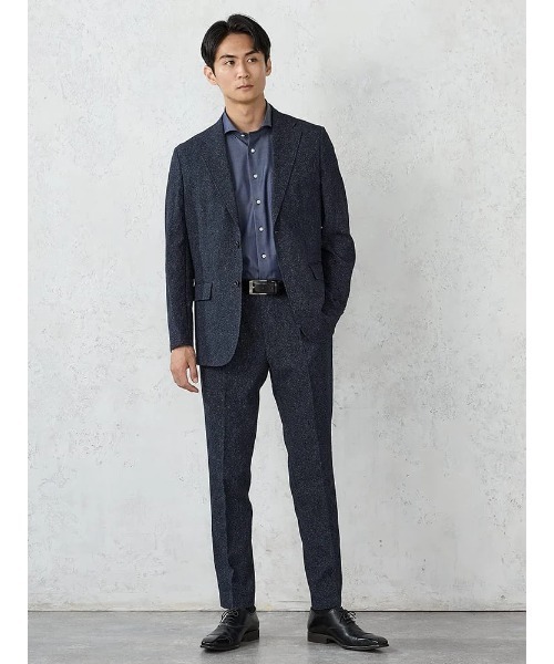 Perfect Suit FActory（パーフェクトスーツファクトリー）の「【EDWINコラボ】シアサッカー 【サラッと涼しい/軽量/シワになりにくい/ウォッシャブル】　デニムジャケット（テーラードジャケット・メンズ・ブラック/ネイビー・LL/M/L）」の13枚目の写真