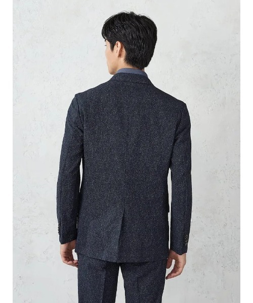 Perfect Suit FActory（パーフェクトスーツファクトリー）の「【EDWINコラボ】シアサッカー 【サラッと涼しい/軽量/シワになりにくい/ウォッシャブル】　デニムジャケット（テーラードジャケット・メンズ・ブラック/ネイビー・LL/M/L）」の14枚目の写真
