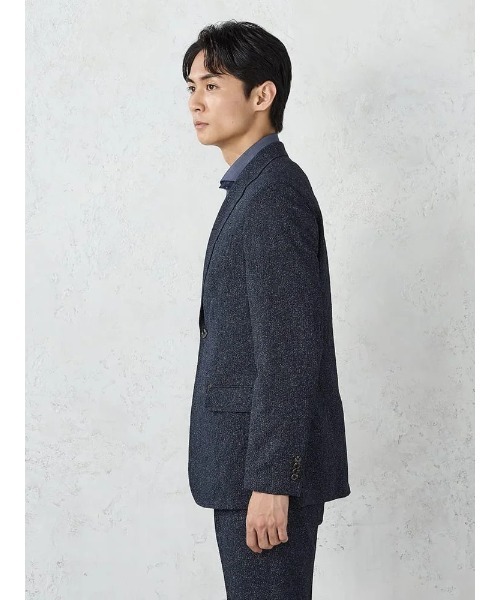 Perfect Suit FActory（パーフェクトスーツファクトリー）の「【EDWINコラボ】シアサッカー 【サラッと涼しい/軽量/シワになりにくい/ウォッシャブル】　デニムジャケット（テーラードジャケット・メンズ・ブラック/ネイビー・LL/M/L）」の15枚目の写真
