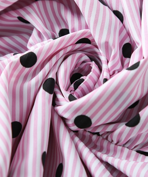 AMELY(エミリー)の「ドット×ストライプ ペプラムブラウス(シャツ/ブラウス・レディース・グレー/ピンク/ブルー・フリー)」の5枚目の写真