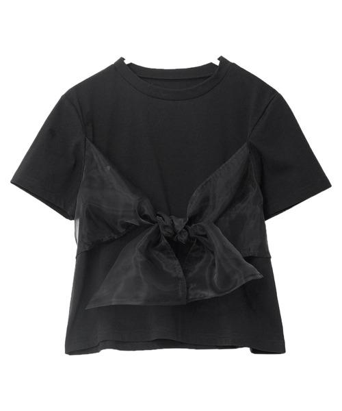 KOBE LETTUCE(コウベレタス)の「選べるドットロゴorリボンデザイン半袖Tシャツ(Tシャツ/カットソー・レディース・ブラック系その他/ブラック/オフホワイト/ホワイト系その他・M)」の17枚目の写真