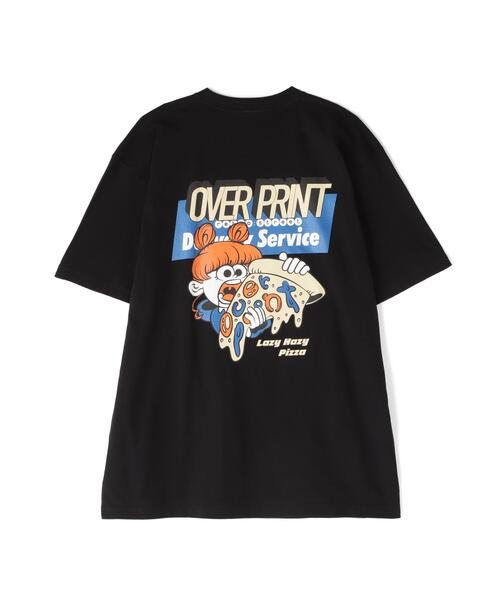 over print(オーバープリント)の「overprint/オーバープリント/別注LAZY HAZY PIZZA TEE(Tシャツ/カットソー・レディース・ブラック/ホワイト・L/S/M)」の3枚目の写真
