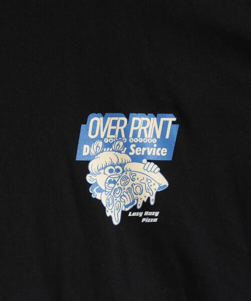 over print(オーバープリント)の「overprint/オーバープリント/別注LAZY HAZY PIZZA TEE(Tシャツ/カットソー・レディース・ブラック/ホワイト・L/S/M)」の5枚目の写真