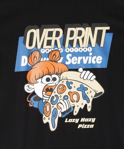 over print(オーバープリント)の「overprint/オーバープリント/別注LAZY HAZY PIZZA TEE(Tシャツ/カットソー・レディース・ブラック/ホワイト・L/S/M)」の8枚目の写真