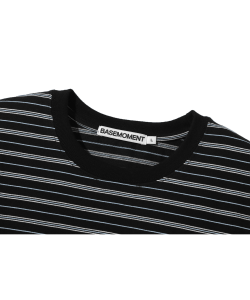 BASEMOMENT(ベースモーメント)の「ストライプボーダークロップTシャツブラック(Tシャツ/カットソー・メンズ・その他・LARGE/MEDIUM/X-LARGE)」の4枚目の写真