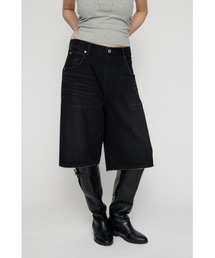 WASHED DENIM WIDE PANTS (SHORT LENGTH)（デニムパンツ）｜JOHN