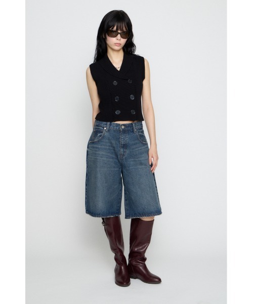 LAGUA GEM(ラグアジェム)の「WIDE LOOSEY HALF デニム(デニムパンツ・レディース・ブラック/ブルー・X-SMALL/SMALL/MEDIUM)」の12枚目の写真