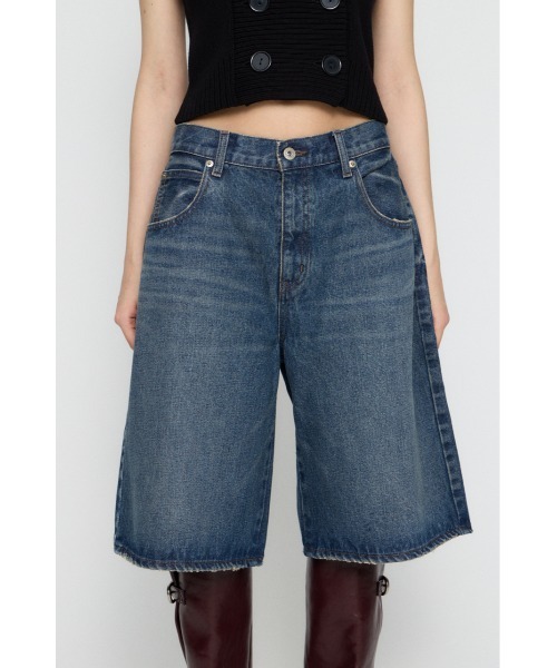 LAGUA GEM(ラグアジェム)の「WIDE LOOSEY HALF デニム(デニムパンツ・レディース・ブラック/ブルー・X-SMALL/SMALL/MEDIUM)」の3枚目の写真