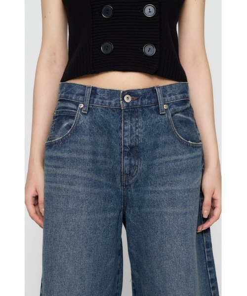 LAGUA GEM(ラグアジェム)の「WIDE LOOSEY HALF デニム(デニムパンツ・レディース・ブラック/ブルー・X-SMALL/SMALL/MEDIUM)」の6枚目の写真