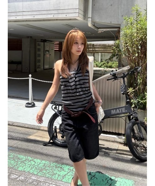 LAGUA GEM(ラグアジェム)の「WIDE LOOSEY HALF デニム(デニムパンツ・レディース・ブラック/ブルー・X-SMALL/SMALL/MEDIUM)」の18枚目の写真