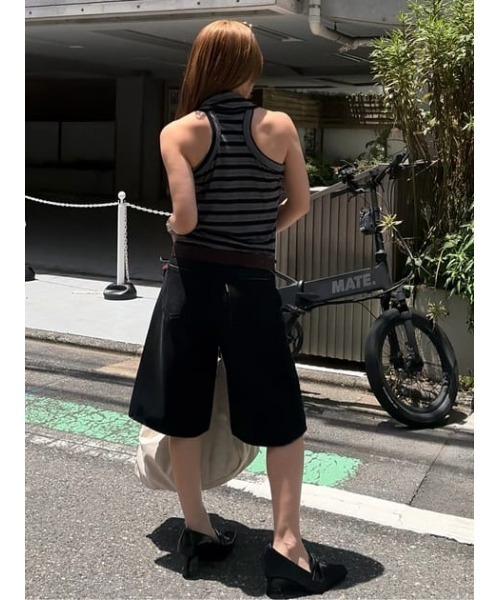 LAGUA GEM(ラグアジェム)の「WIDE LOOSEY HALF デニム(デニムパンツ・レディース・ブラック/ブルー・X-SMALL/SMALL/MEDIUM)」の19枚目の写真
