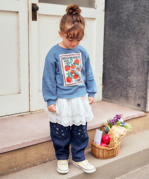 Boribon(ボリボン)の「スタンプ長袖Tシャツ(Tシャツ/カットソー・キッズ・ブルー/アイボリー/レッド・110/120/80/90/100)」の9枚目の写真